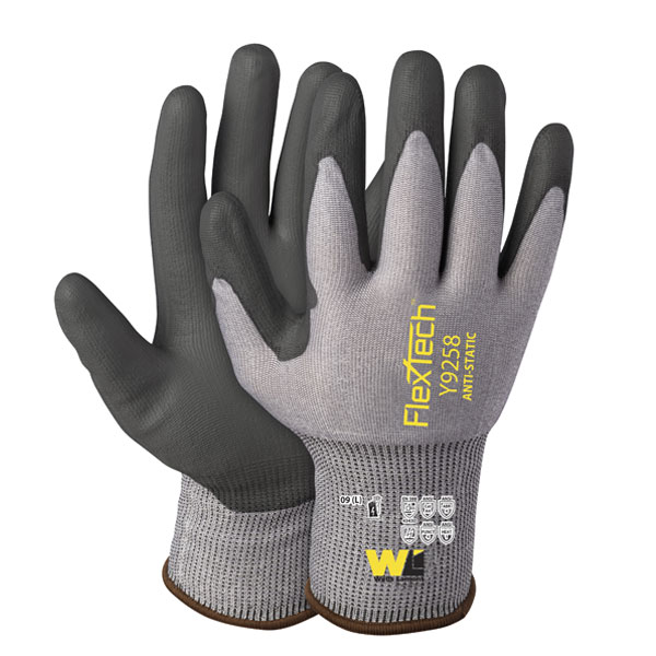 Y9258 Wells Lamont FlexTech Foam Nitrile Coated A4 ESD Safe 18-gauge Seamless Knit Work Gloves